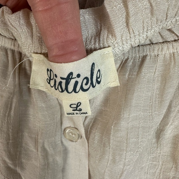 Listicle Cream Beige Off-Shoulder Cropped Blouse Size Large Boho - Picture 3 of 7